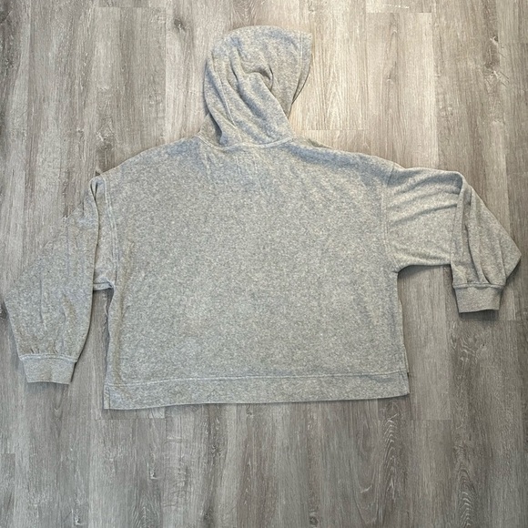 Aerie velour Gray Cropped Hoodie Size Medium - Picture 6 of 6